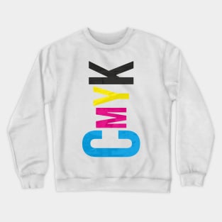 CMYK Random Vertical Grunge Typography Crewneck Sweatshirt